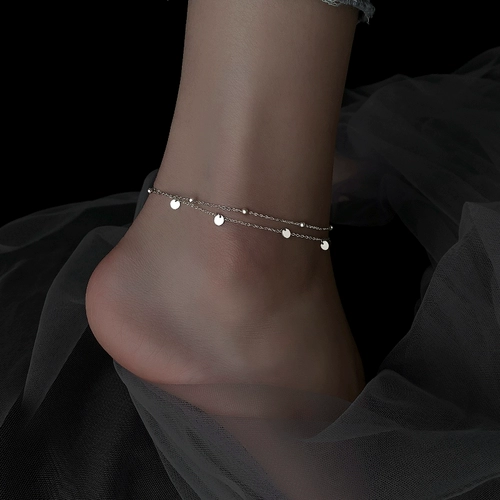 Браслет на ногу, аксессуар, браслет с одной бусиной, серебро 925 пробы, коллекция 2022, популярно в интернете, изысканный стиль