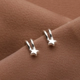 Клипсы, серьги, серебро 925 пробы, без проколов ушей, простой и элегантный дизайн