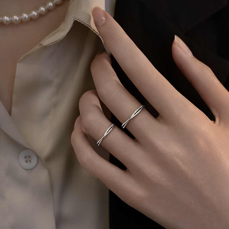 银奥女925纯银戒指素圈