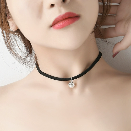 Колокольчик, ожерелье, цепочка до ключиц, подвеска, ретро чокер для школьников, серебро 925 пробы, популярно в интернете