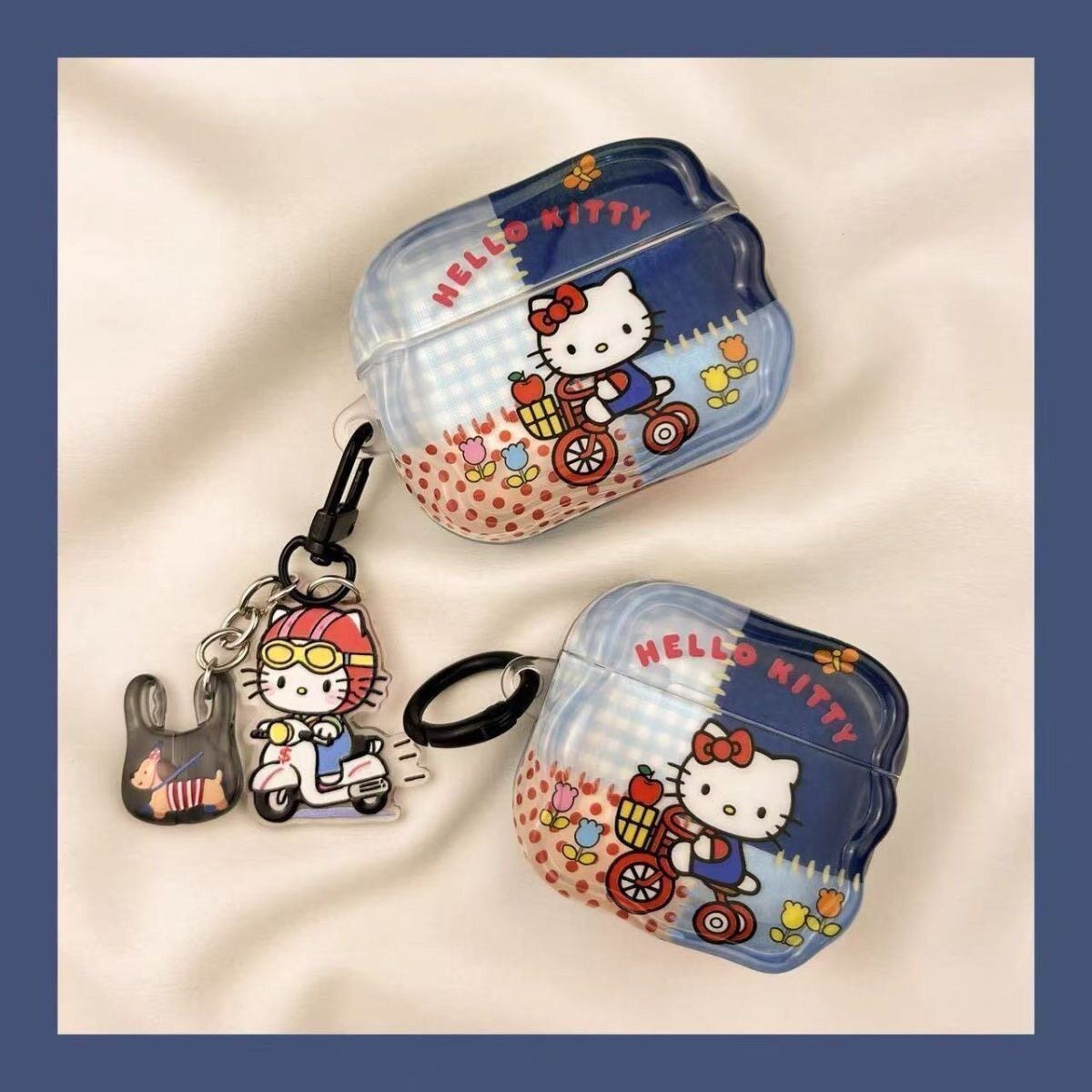 自行车kt猫适用于airpodspro2保护套耳机壳新款三代airpods4二代耳机壳苹果pro3耳机保护套无线蓝牙耳机外壳