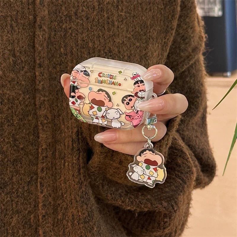 卡通睡衣小新适用airpodspro2保护套耳机壳新款三代airpods4二代耳机壳苹果pro3耳机保护套无线蓝牙耳机外壳