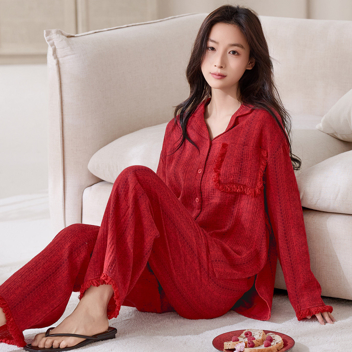 2026春秋季新款长袖长裤甜美居家服休闲时尚宽松云朵棉两件套装女,女装/女士精品,大码套装,淘宝优惠券,粉丝福利购,淘宝优惠卷