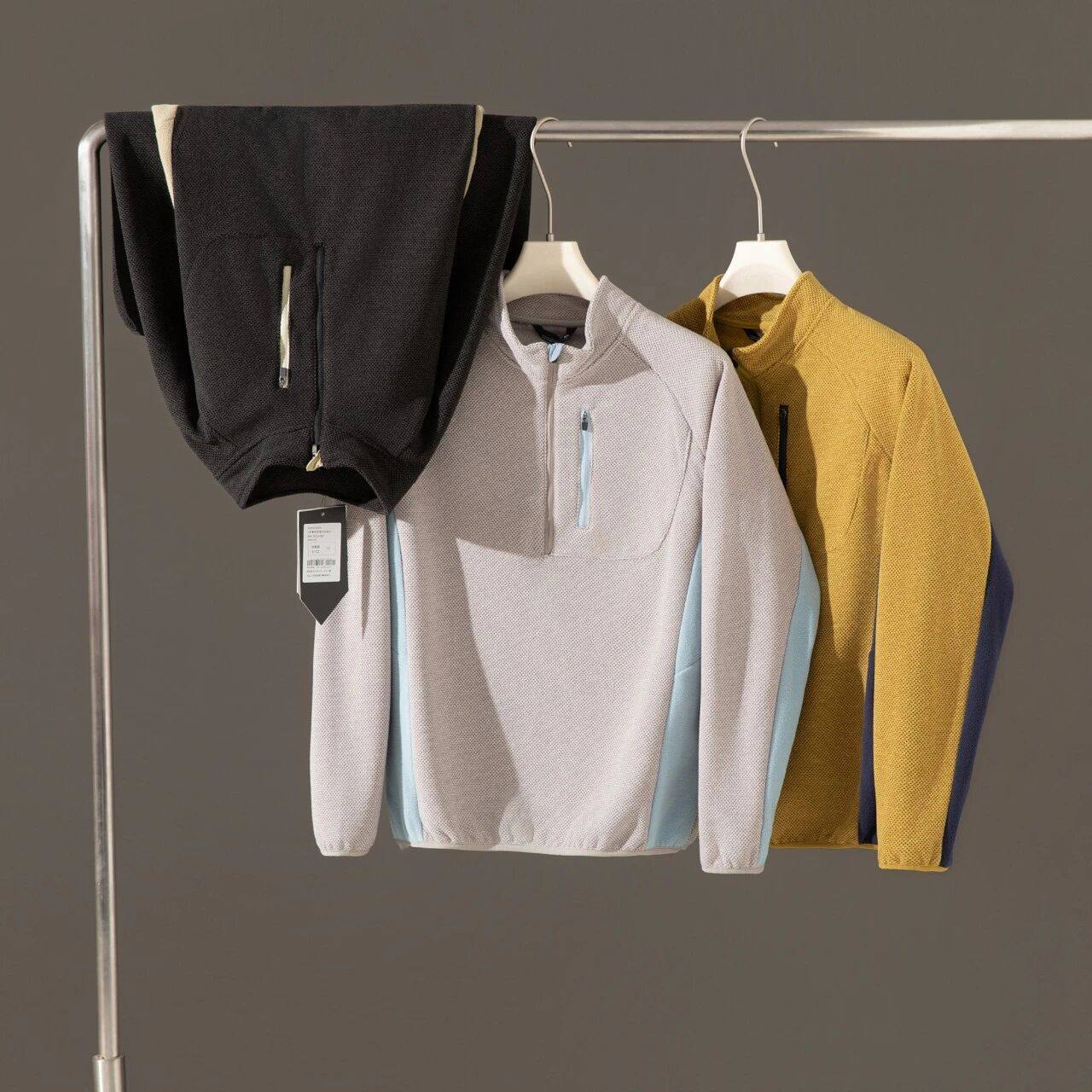 蜂窝暖绒持久干爽透气男女通用户外山系套头立领半拉链抓绒衣卫衣