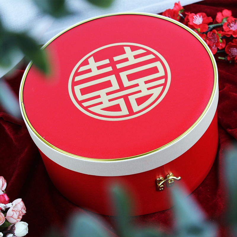 中国风喜糖喜饼成品礼盒两层提亲大红创意中式婚庆伴手礼结婚回礼