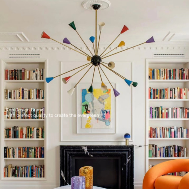 亮角落 中古包豪斯孟菲斯太空客厅餐厅灯sputnik彩色分子散射吊灯