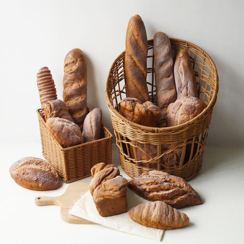 仿真黑麦全麦面包模型面包圈系列