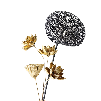禅意金色仿真供佛干花