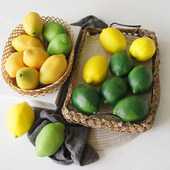 高仿手感柠檬 Lmdec装 饰蔬果蔬菜模型 加重假水果 橱柜餐桌装 饰