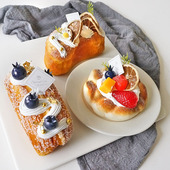 饰假奶油面包 样板间餐厅装 仿真蛋糕拍照道具 烘焙店橱窗面包模型