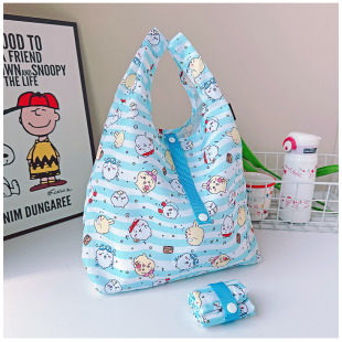 布艺手拎袋散步遛娃杂物收纳包可折叠收纳备用布袋迷你购物袋旅游