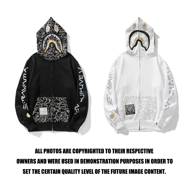 APEXSORAYAM SHARK KUSHANJI JOINT MODEL APE-MAN HOODED ZIPPER SWEATSHIRT HOODIE HOODIE COUPLE JACKET WOMAN