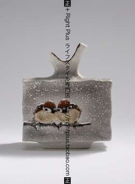 日本进口九谷烧作家手绘花器陶瓷