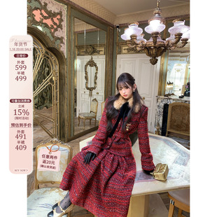 F boutique「新年限定」独家自线贵气千金感50羊毛小香外套+半裙