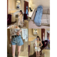 长裤 小香26c高腰水洗牛仔短裤 boutique「藤蔓刺绣」jennie同款