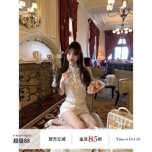 F boutique「科莫湖花园」美貌与实穿主义共存的极繁手工花朵衬衫