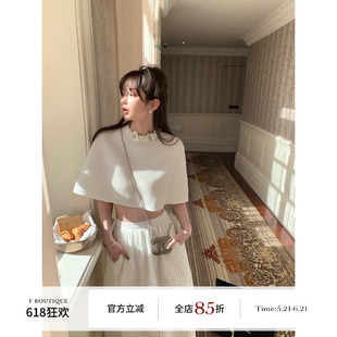 F boutique【现货】vic秀款高定yb面料开发手工山茶花斗篷+半裙女