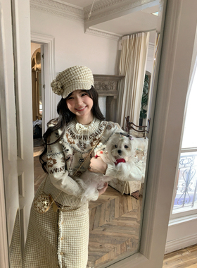 F boutique「圣诞麋鹿」25N滑雪重工提花费尔岛羊毛圆领套头毛衣