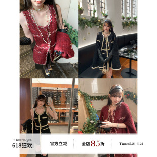 F boutique 自线手工花边小香斗篷+连衣裙