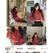 刘雯同款 boutique 现货「新年限定」25k红格纹yb面料小香套装