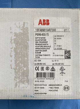 ABBPSR系列软启动器PSR6-600-70断路器1SFA896104R7000变频器询价