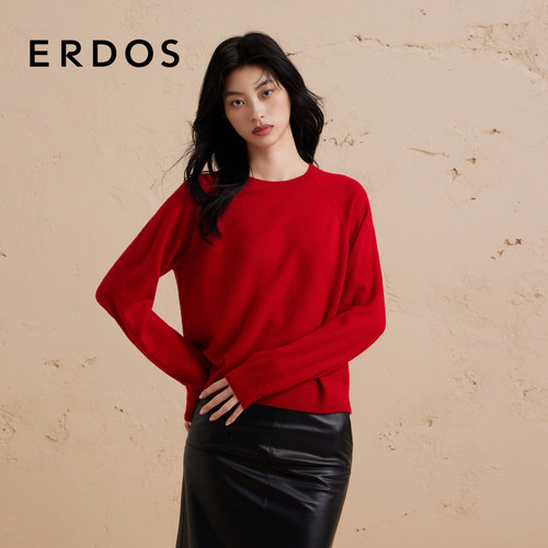 ERDOS新年红纯羊绒针织衫