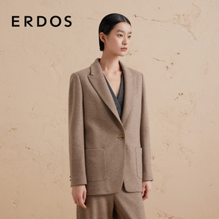 无染色一粒扣西服女冬职场针织外套 ERDOS 圆机羊绒