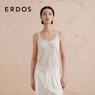 ERDOS 舒适内搭打底 精纺圆领吊带背心女秋绒毛混纺薄款