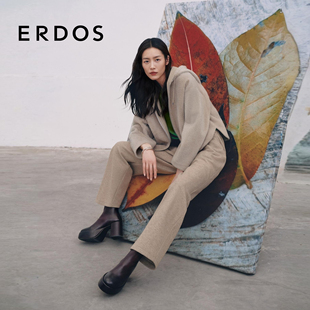 精密针织羊绒女裤 ERDOS 冬新品 圆机阔腿裤 超模同款 装 刘雯同款