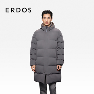 90白鹅绒 羽绒服25年秋冬新品 ERDOS 中长款 保暖通勤外套 男装