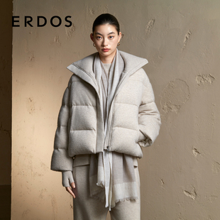 薄款 ERDOS 针织披肩秋女简约通勤外搭围巾空调房 纯羊绒