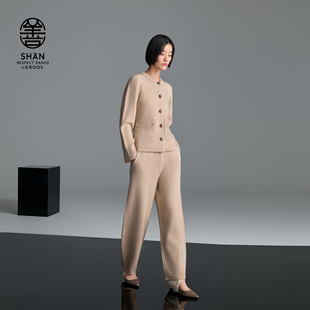 善系列头等舱 裤 ERDOS 25年秋冬新品 装 双提羊绒无染色女香蕉裤