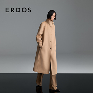 饰保暖外套 双层毛呢牛角扣装 ERDOS 女士山羊绒大衣25年秋冬新品