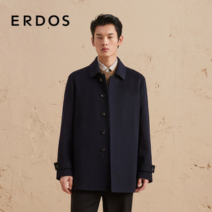 秋冬男士 ERDOS 翻领行政单排扣毛呢外套 羊绒大衣
