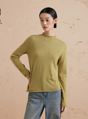 【全成型】ERDOS 精纺羊绒半高领针织衫女秋冬薄款内搭