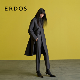 女士羽绒服25年秋冬新品 ERDOS 风衣真丝混纺薄鹅绒外套 头等舱