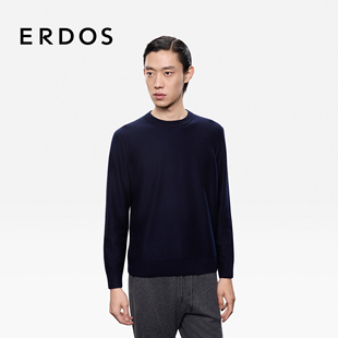 精纺 25年秋冬新品 ERDOS 圆领羊绒衫 虚提细腻纯色针织衫 男装