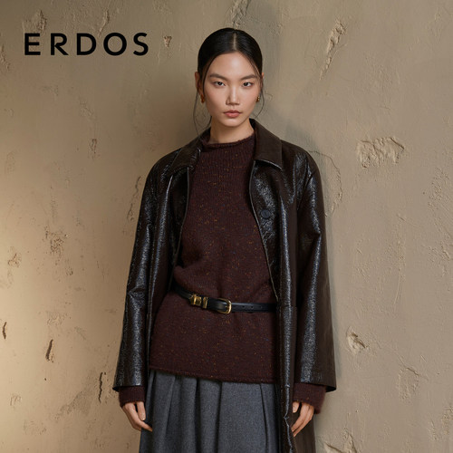 ERDOS复古花纱厚款羊绒衫