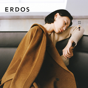 中长款 女士经典 毛呢外套 羊绒大衣25年秋冬新品 ERDOS流金大衣