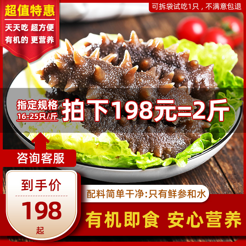 有机即食丨皇纯红袋冷冻即食海参1斤/2斤鲜活刺参礼盒海鲜非干货