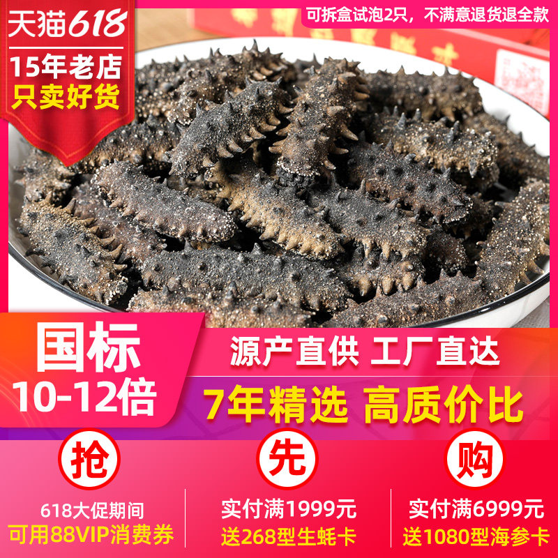 国标10-12倍丨皇纯5X精选真淡干海参500g 1斤装刺参干货礼盒水产