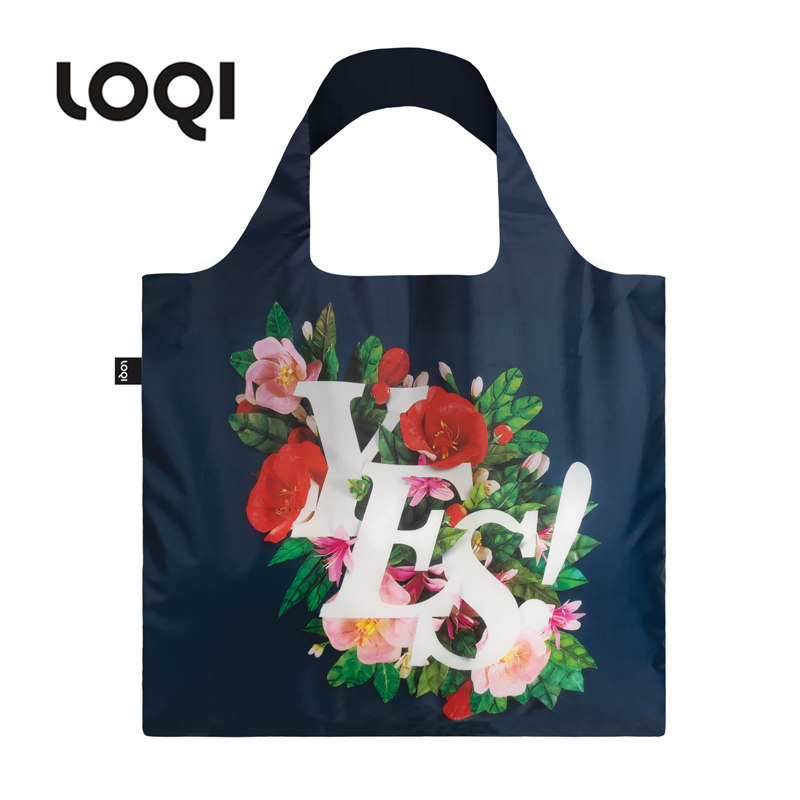 loqi设计师系列花朵购物袋时尚环保袋情人节礼物单肩女包 花簇yes
