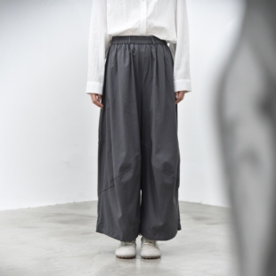 设计感气质超阔腿垂感斜分割廓形日系百搭肥肥裤 女三与二出5k857