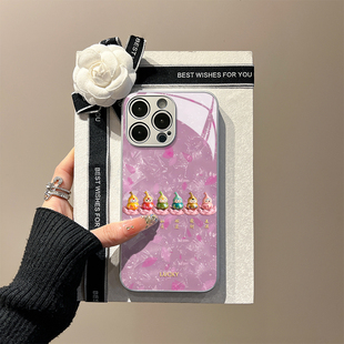 六福纳万喜 适用苹果16手机壳iphone15华为p70小米15防汗OPPOReno13vivox200荣耀300新款玻璃