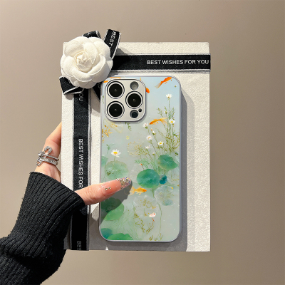 适用苹果iPhone新中式玻璃手机壳