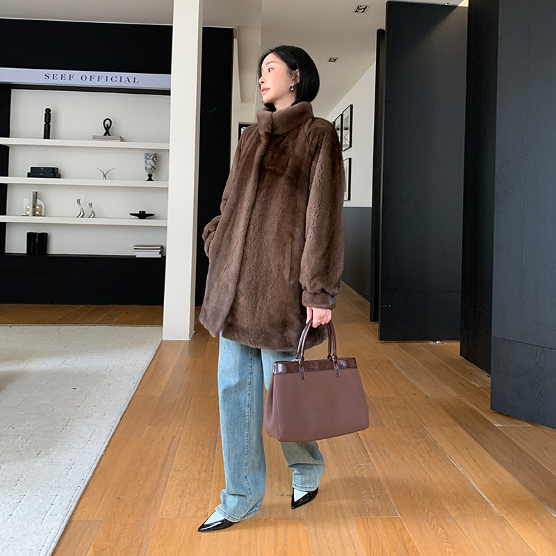 貂皮大衣水貂皮草外套加厚女款