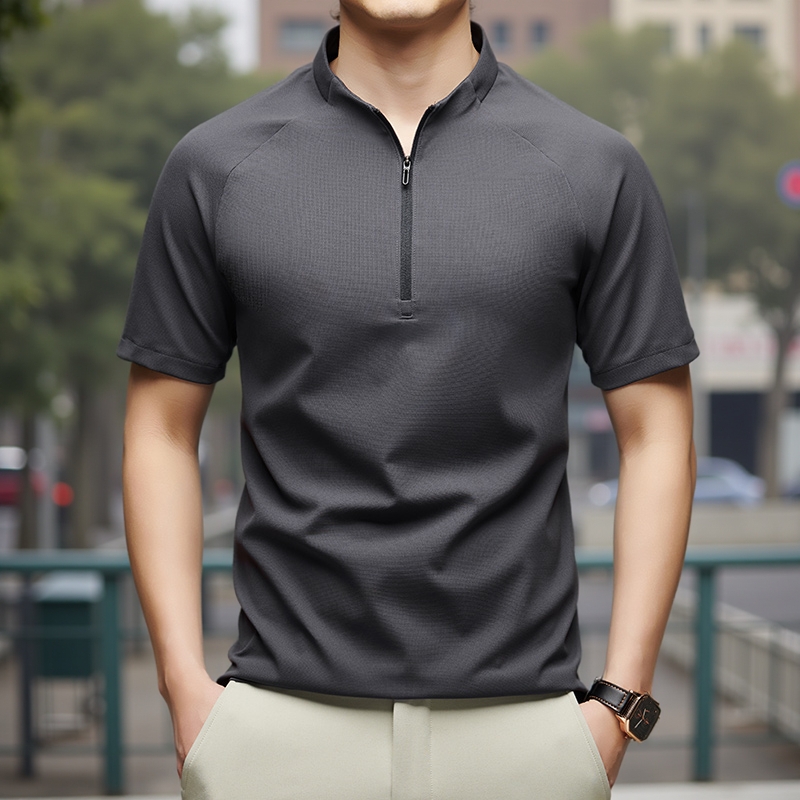 进口速干面料弹力圆领短袖T恤男百搭时尚都市夏季新款体恤 赫祖丁