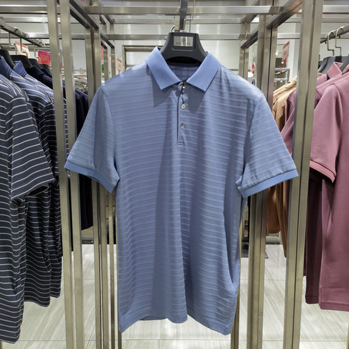 方仕高品质纯桑蚕丝翻领商务夏季短袖T恤男休闲直筒舒适纯色体恤