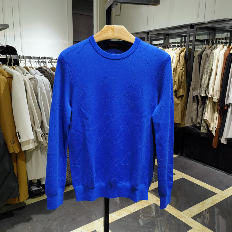 限时折扣纯羊毛衫毛衣男士秋冬新款圆领舒适亲肤保暖毛衫诺丁山