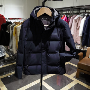 高端白鹅绒可卸连帽羽绒服男士冬季新款时尚舒适保暖外套 诺丁山